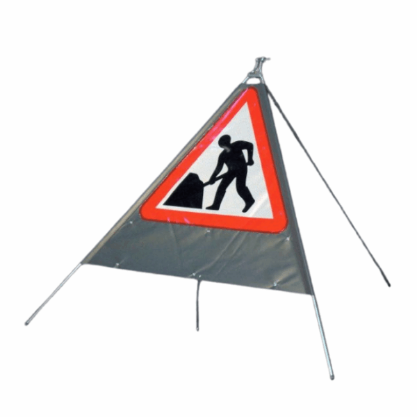 Quazar Classic™ Roll Up Flexible Men At Work Sign