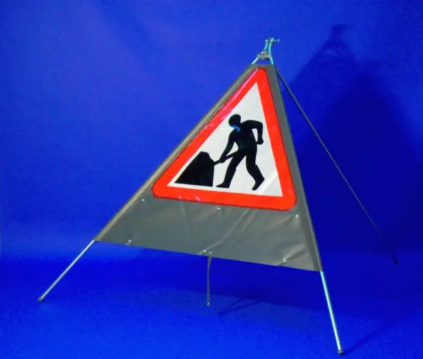 Quazar Classic Roll Up Flexible Men At Work Sign