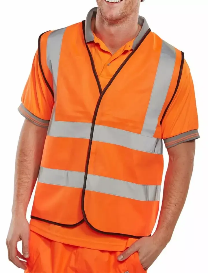 BSEEN Hi Vis Orange Waist Coat Jacket