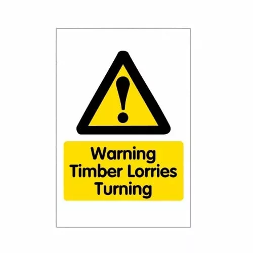 Correx 'Warning Timber Lorries Turning' Safety Sign -0