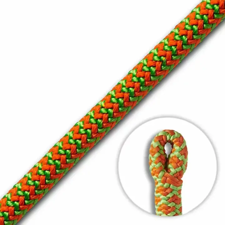 Cousin ATRAX 11.6mm Green/Orange Climbing Rope (Spliced Eye)