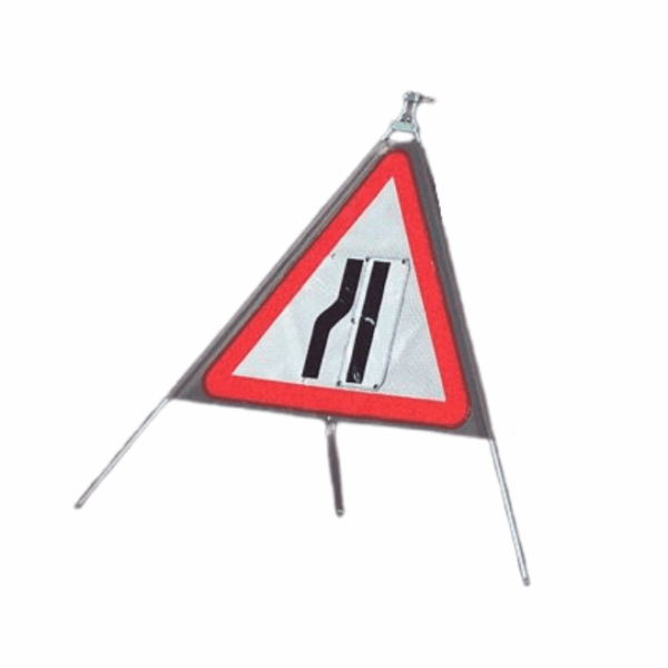 Quazar Classic™ Roll Up Flexible Road Narrows Sign - Reversible