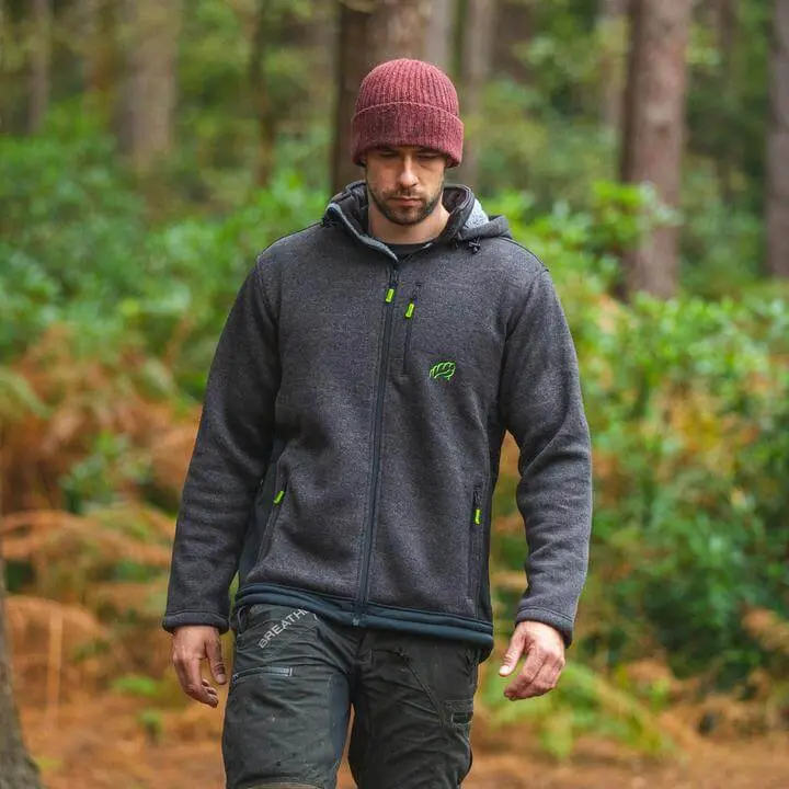 Arbortec Yeti Knitted Lined Grey Fleece Hoodie Jacket-17045