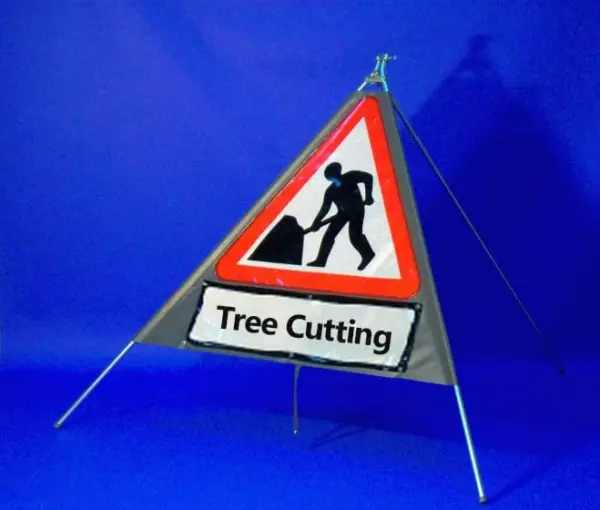 Quazar Roll Up Flexible Men At Work Sign With Legend